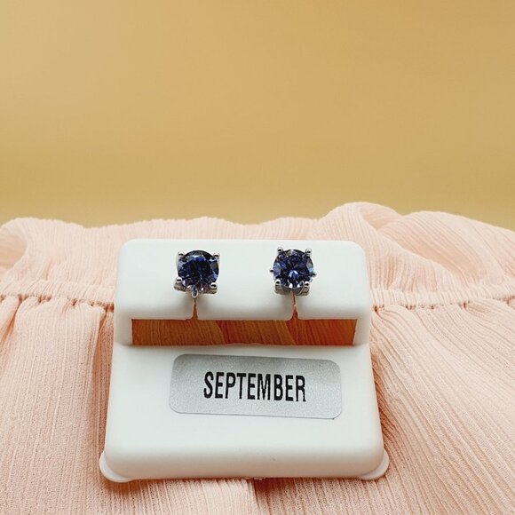Birthstone S925 Sterling Silver CZ Stud Earrings for Women/Girl, US1925… - Picture 9 of 12